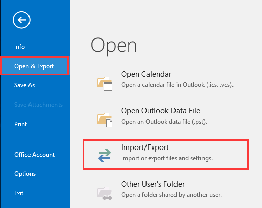 Open import & Export