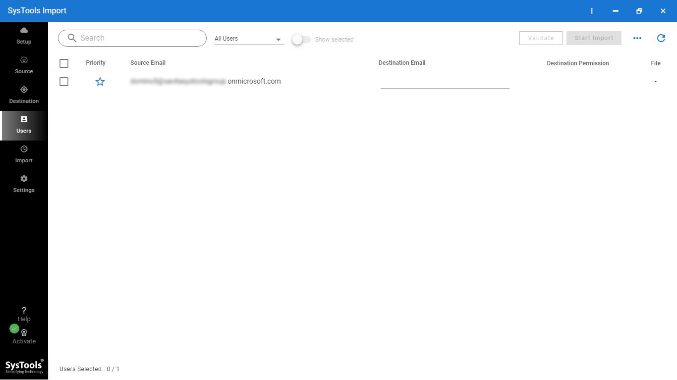 search for a specific mailbox and select that user for migrating emails from Outlook to Office 365