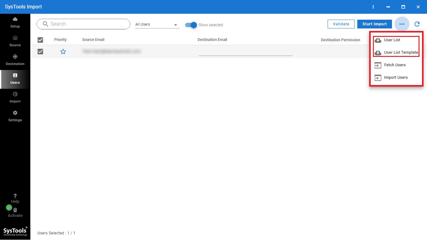 user list