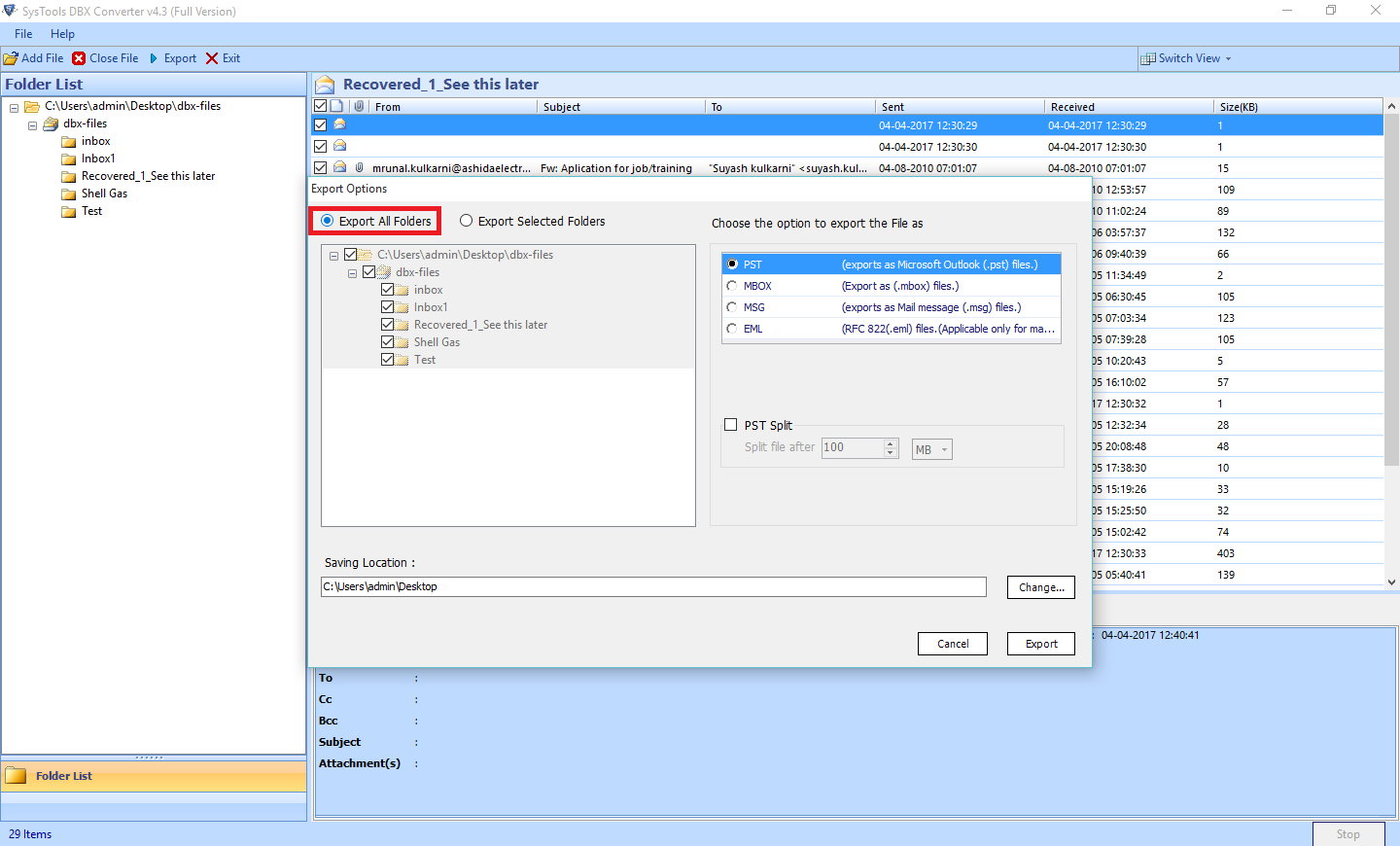DBX filkonverteringssoftware