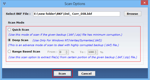 Choose Scan Mode