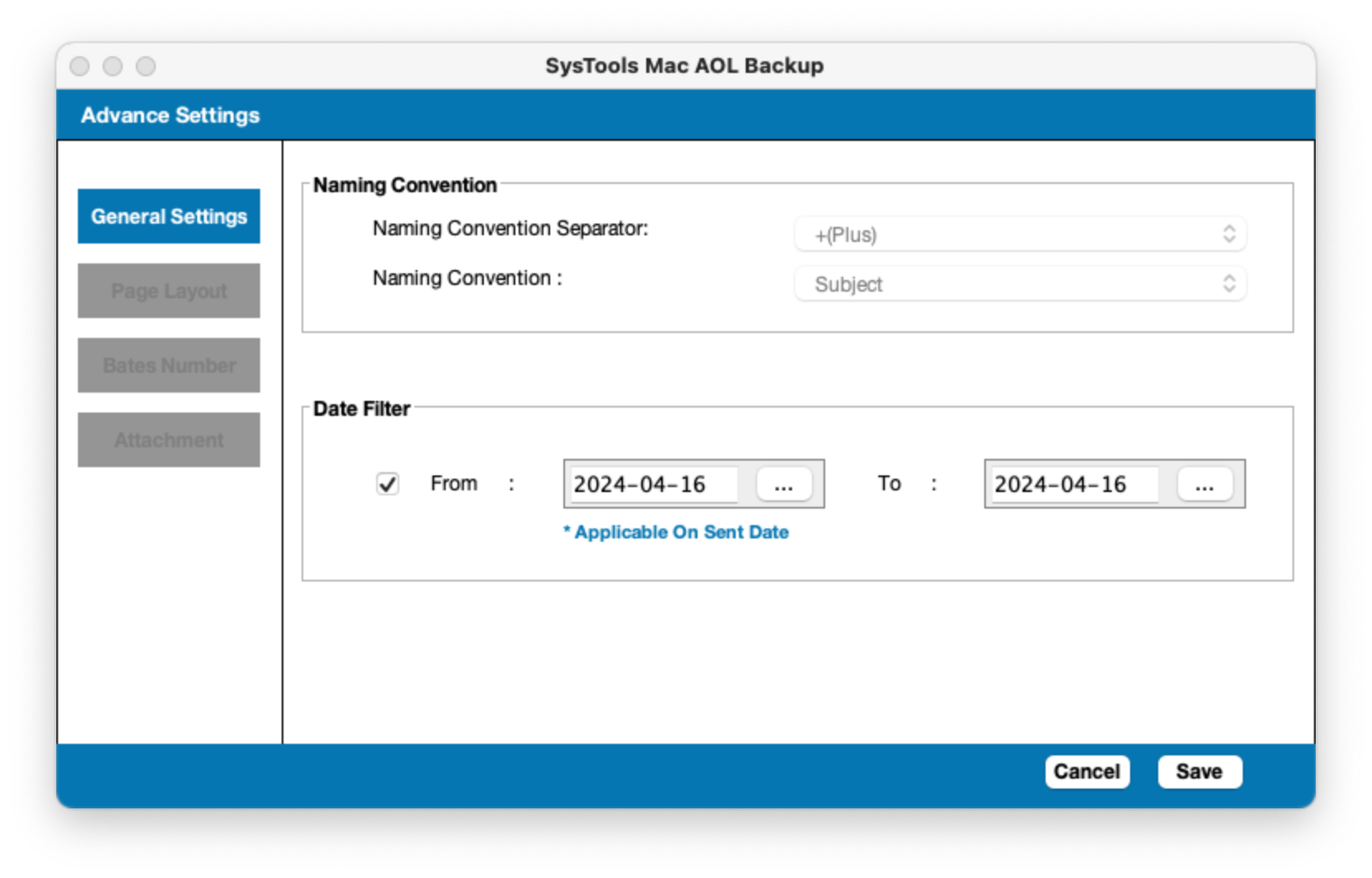 click advanced setting button to apply preferred filters