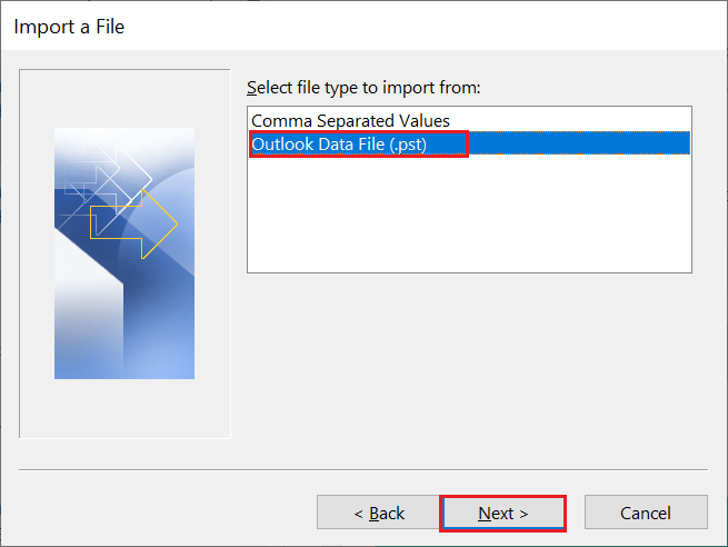 ost to outlook import