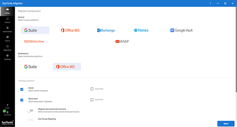 G Suite zu Office 365 Migration Tool
