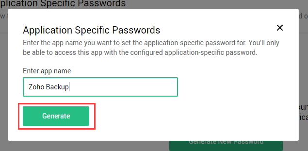 click generate password