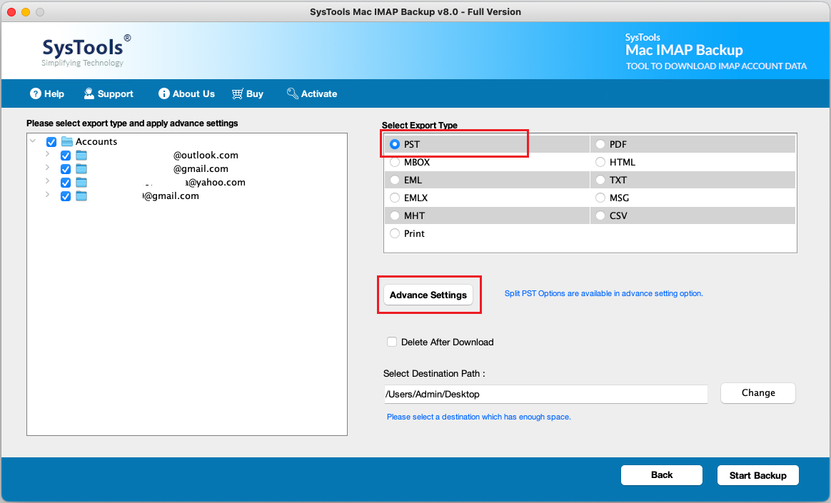 choose your export option