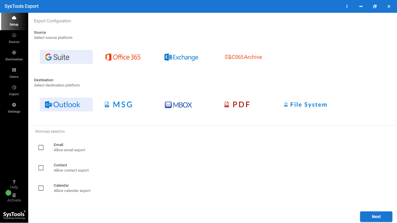 Export Google Workspace data