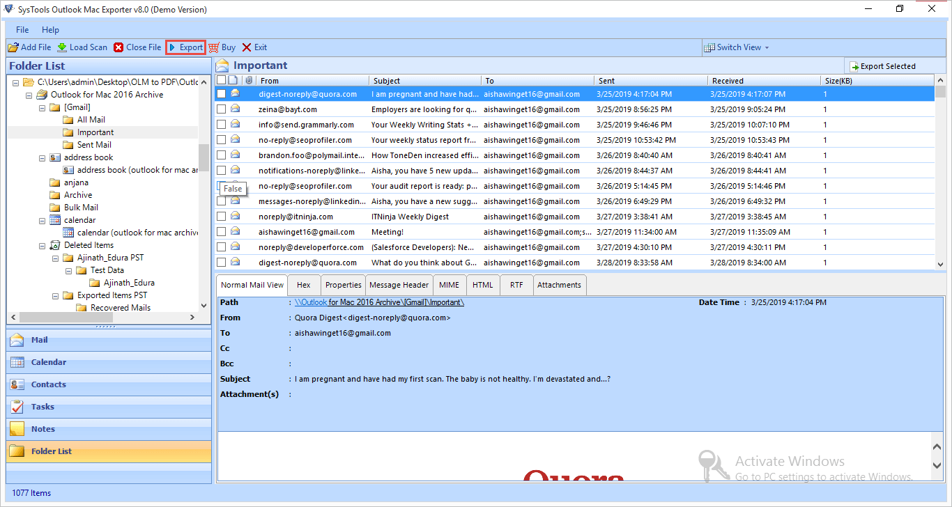 outlook for mac export mbox