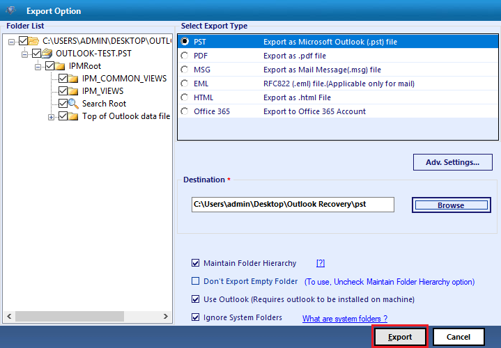 восстановление файла данных outlook