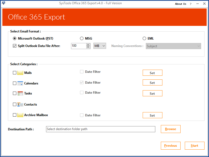 Exportern Office 365 Gereedschap