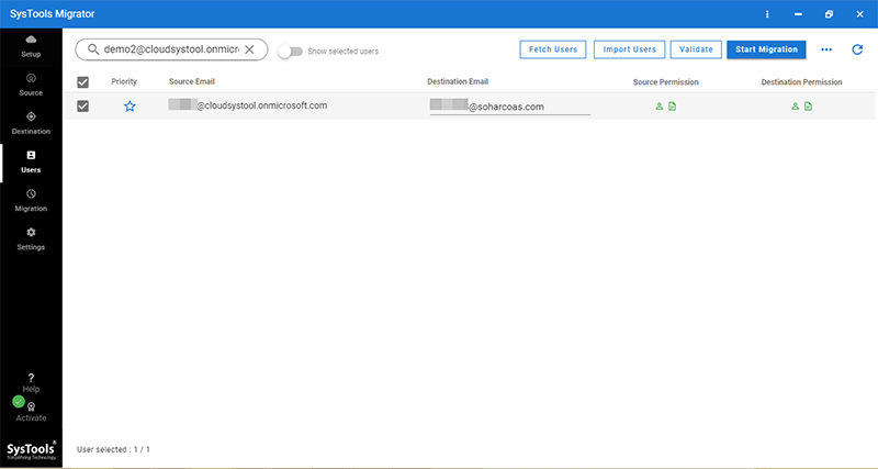 click start migration button