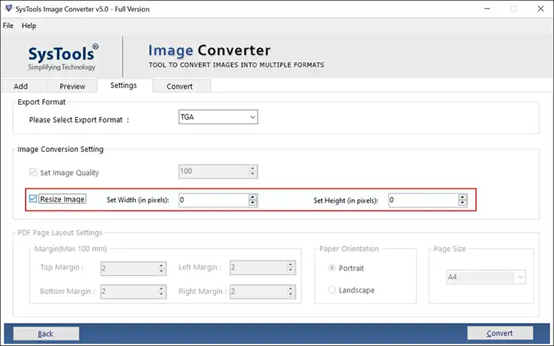 resize image