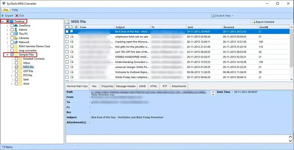 choose your preferred export option
