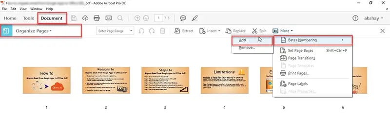 Bates Add option