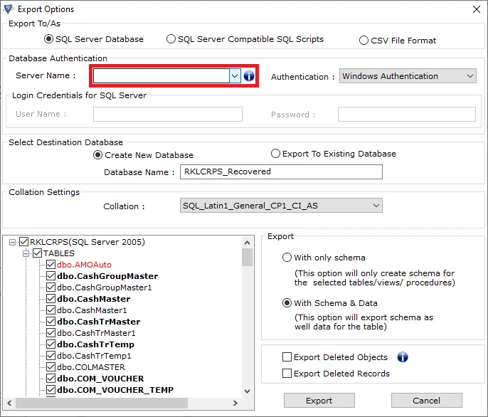 select server version