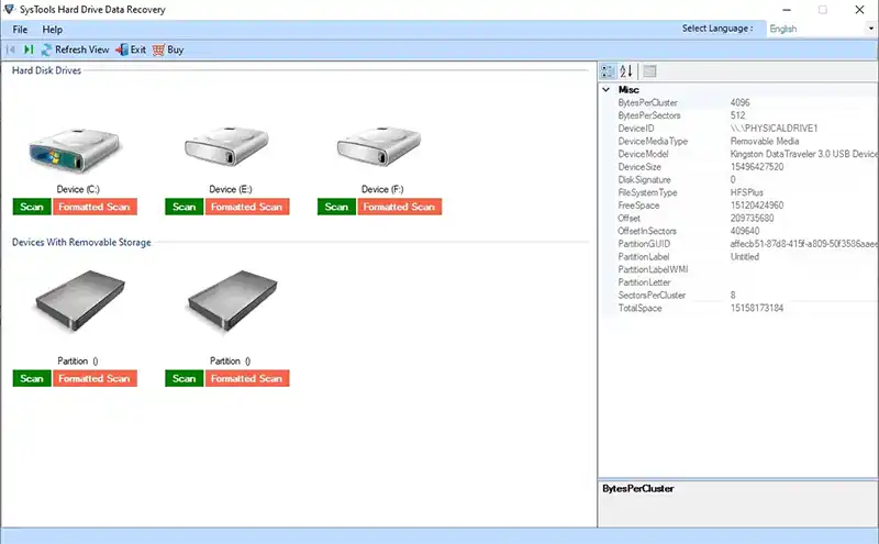 select SSD or hard drive partition