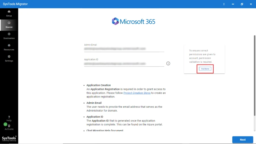 provide microsoft 365 account details