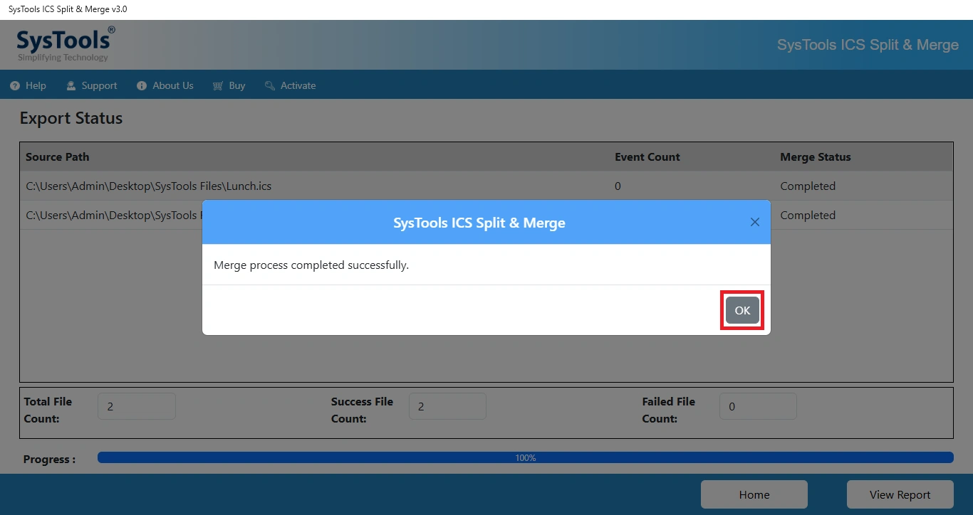 split ics file