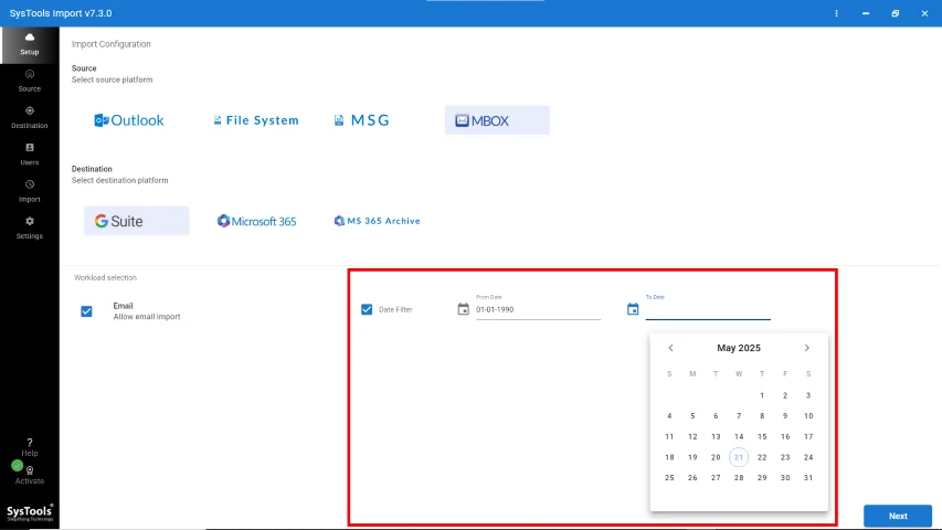 Apply Date Filter