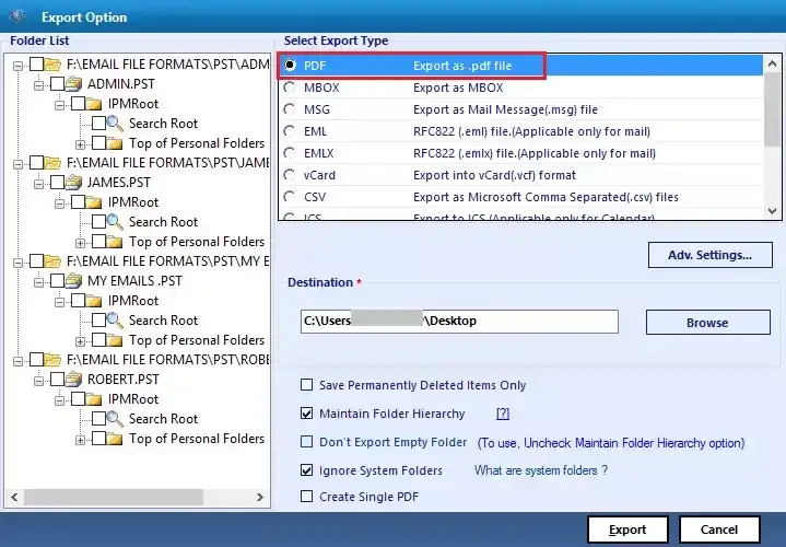 Convert Outlook PST File