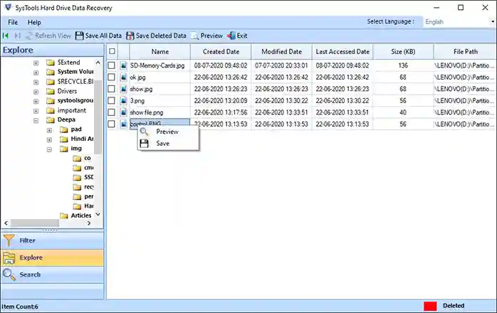preview recovered photos