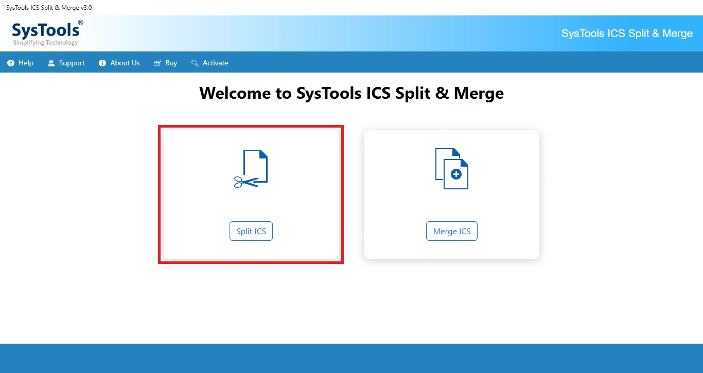 choose split option