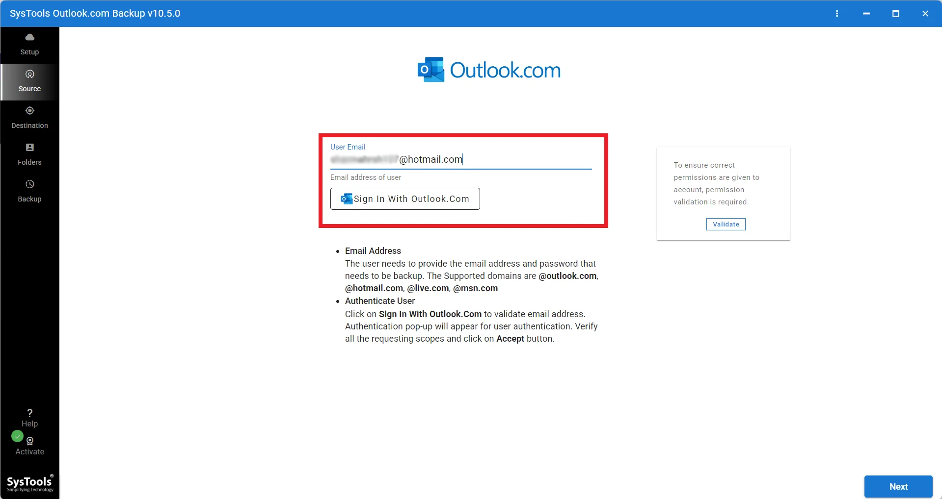 Sign in with Outlook.com