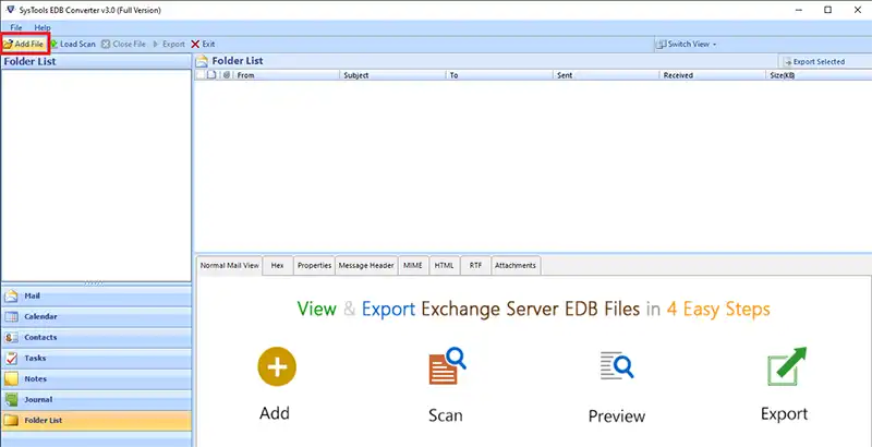add offline .edb file